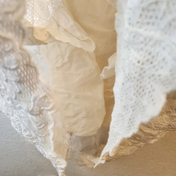 Nina Ricci Cream/Off Ivory White Knee Length Lace Dress Size FR 38 - Picture 8 of 16